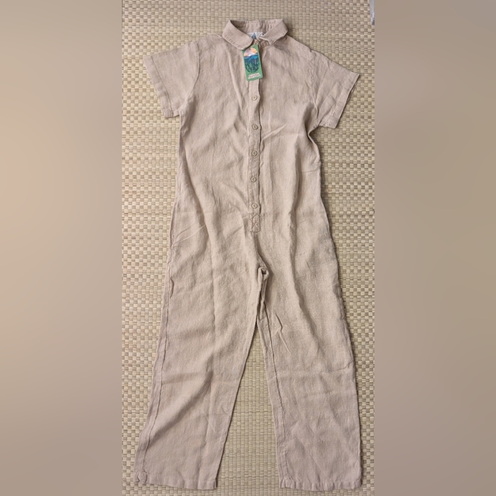 NWT Jungmaven Stillwater Pant Romper 100% Hemp Oat Milk Women's Size Medium